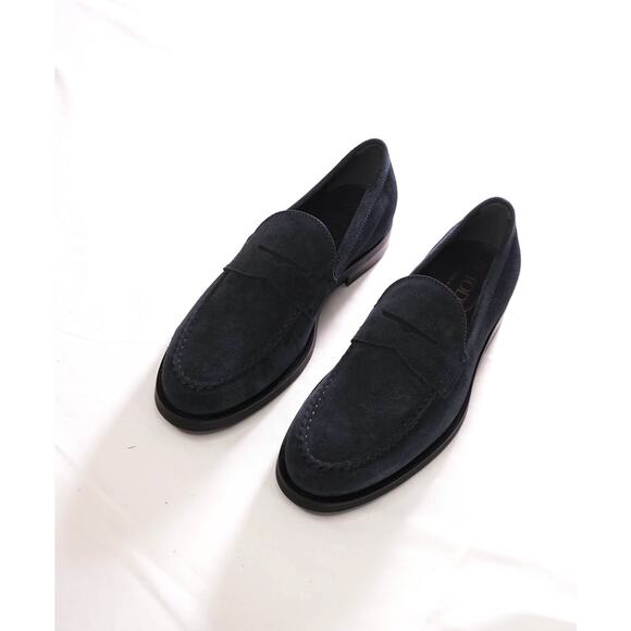 $1,045 TOD\'S - Navy Blue Suede BOSTON Loafers - US 8 (7UK) main image 7